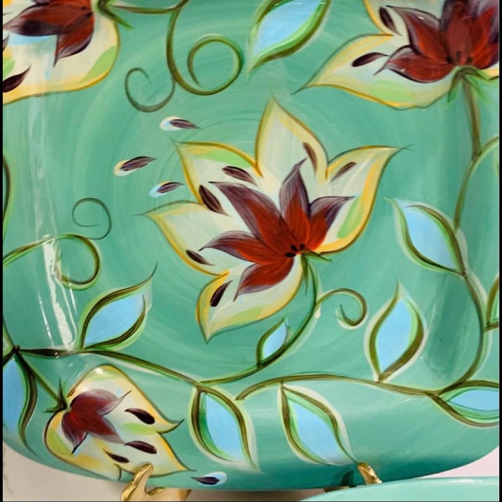 SLAH Large Green Bountiful Platter EUC